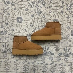UGG Inspired Platform Fleece Lined Mini Boot